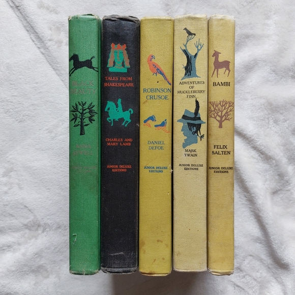 Vintage childrens books Bambi Black Beauty Shakespeare Robinson Crusoe Huck Finn - Picture 2 of 14